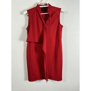 Mossee Australia Dress Womens US Size 4 Red Sleeveless Drape Front Modern